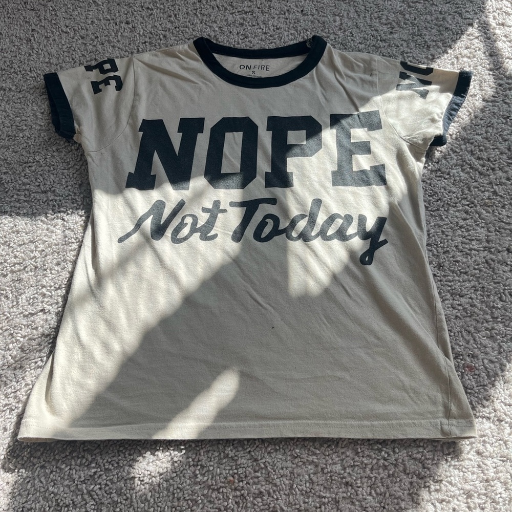 On Fire Beige and Black Graphic Tee